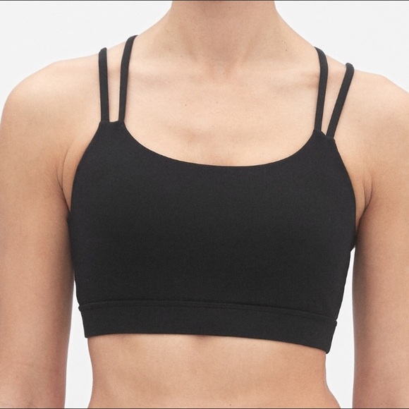 Gap fit black sports bra with double criss cross straps, Small - Picture 2 of 6